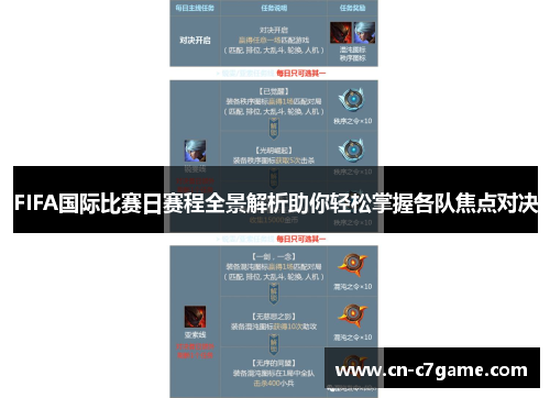 FIFA国际比赛日赛程全景解析助你轻松掌握各队焦点对决
