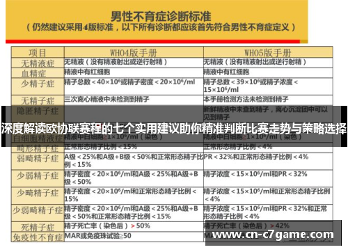 深度解读欧协联赛程的七个实用建议助你精准判断比赛走势与策略选择